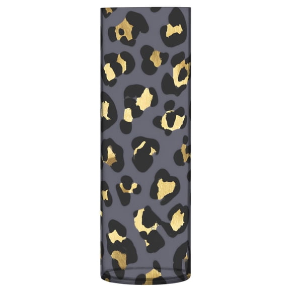 Golden Leopard Print Pattern Vase Flower Vase Clear Unbreakable Plastic Tall Decorative 11.8in