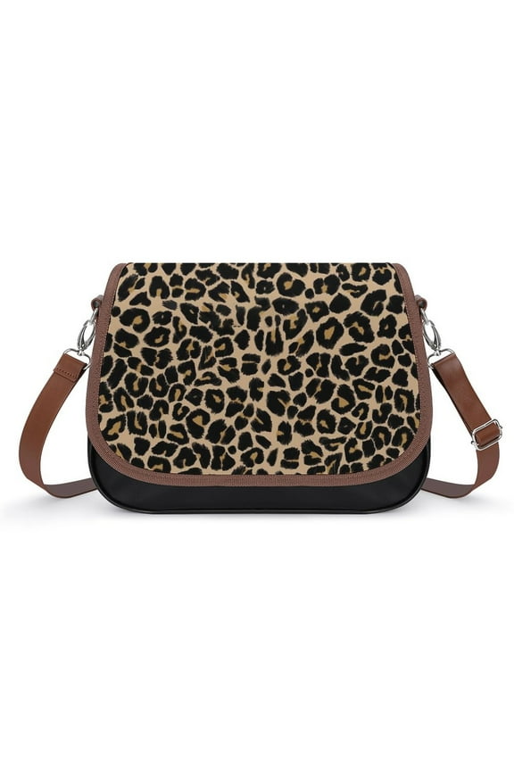 Golden Leopard Vintage Crossbody Bag for Women Medium Leather Hobo Bags Shoulder Bag Classic City Leather Satchels