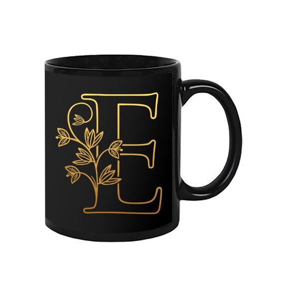 Golden Letter E Design Mug Unisex's -Image by Shutterstock