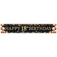 thumbnail image 1 of Golden Letters Happy 18th Birthday Party Banner Decorative Balloons Confetti Design for Milestone Celebration Indoor Event, 1 of 9
