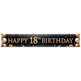 thumbnail image 1 of Golden Letters Happy 18th Birthday Party Banner Decorative Balloons Confetti Design for Milestone Celebration Indoor Event, 1 of 9
