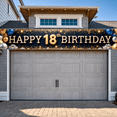 thumbnail image 1 of Golden Letters Happy 18th Birthday Party Banner Decorative Balloons Confetti Design for Milestone Celebration Indoor Event, 1 of 9