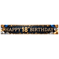 thumbnail image 1 of Golden Letters Happy 18th Birthday Party Banner Decorative Balloons Confetti Design for Milestone Celebration Indoor Event, 1 of 9