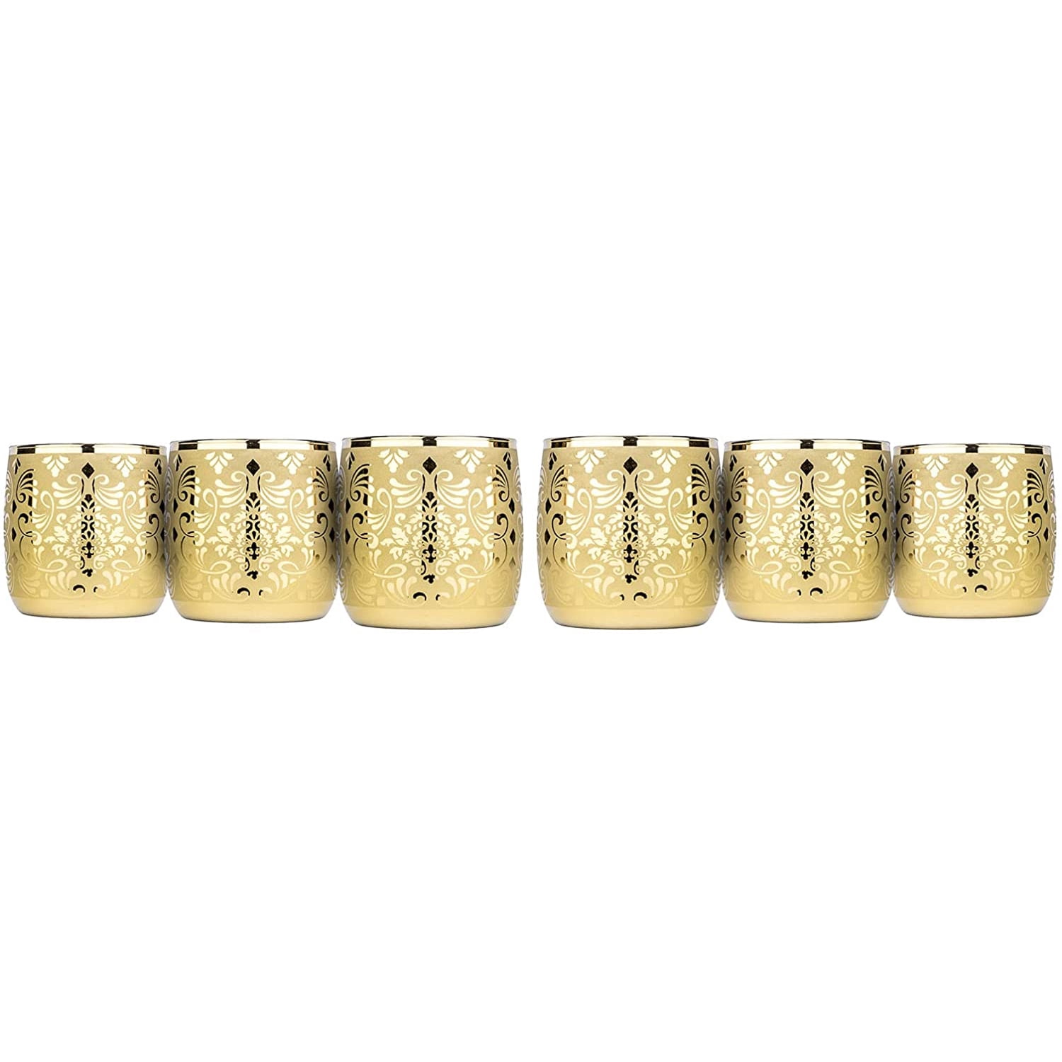 Golden Liberty Collection Elegant and Modern Crystal Double Old Fashioned Glasses Set for Hosting Parties and Events - Set of 6, 10 oz DOF Glasses, 310 ml