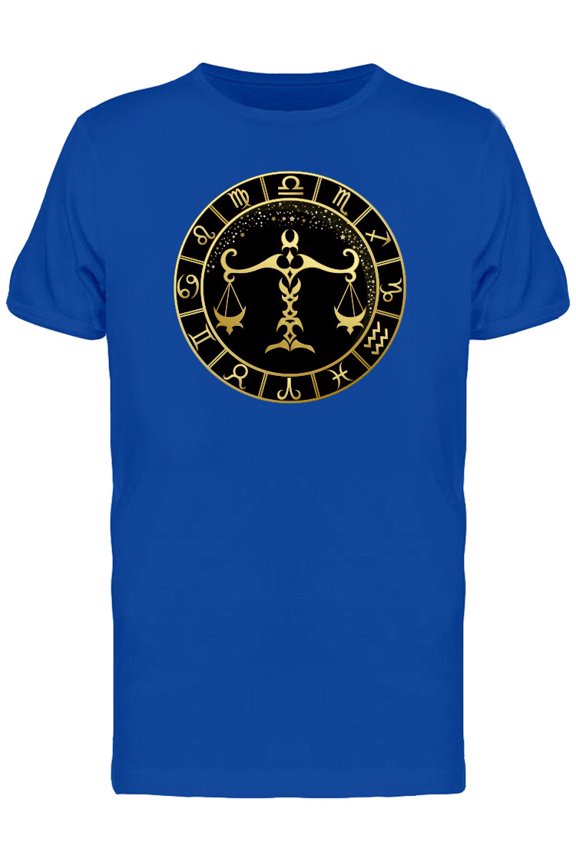 Golden Libra Black Frame T-Shirt Men -Image by Shutterstock, Male Large