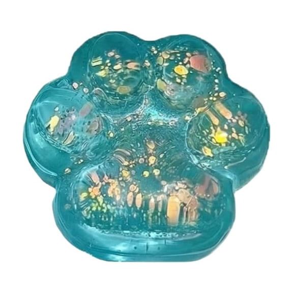 Golden Light Blue Cat Paw Stress Relief Decompression Tool Soft Squeeze Tactile Tool for Anxiety Relief Daily Relaxation Office Home Portable Venting Tool