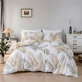 thumbnail image 1 of Golden Light Shining Green Leaves Tropical Bed Cover Set King Double Full Twin Single Size Bed Line, 1 of 5