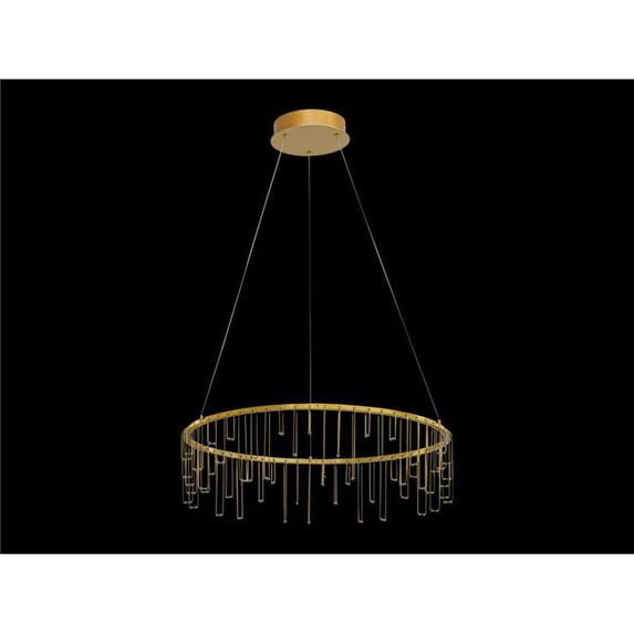 Golden Lighting 5461-26 SSG 26 in. Lucerna LED Chandelier in Stainless Steel Gold