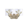 thumbnail image 1 of Golden Lighting 3160-BA2 WG-HWG Calla 2-Light Vanity Light in White Gold with Hammered Water Glass, 1 of 1