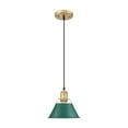 thumbnail image 1 of Yep by Golden Lighting Orwell 1-light 8in Pendant in Brushed Champagne Brass and Pine Green shade, 1 of 2