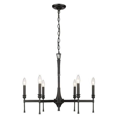 3509-6 BLK-Golden Lighting-Landon - 6 Light Chandelier-21.13 Inches Tall and 26 Inches Wide -Traditional Installation