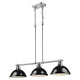 thumbnail image 1 of Golden Lighting 3602-3LP-PW-BK Duncan 3 Light Pendant,Black, 1 of 10