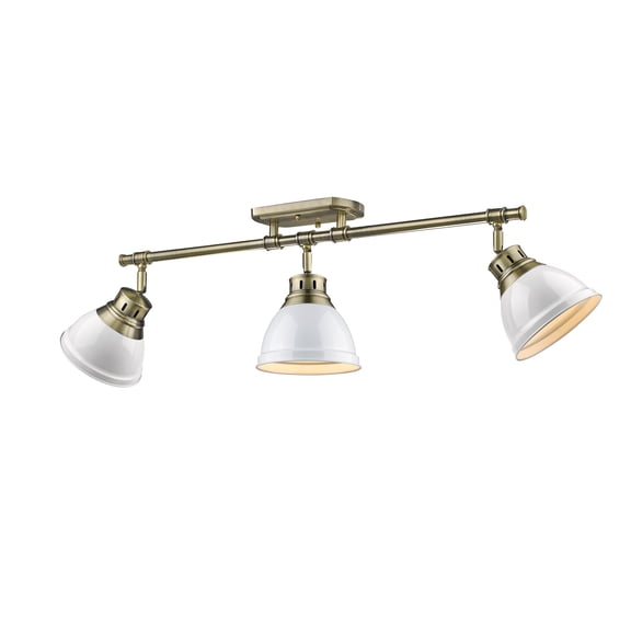 Golden Lighting 3602-3Sf-Ab Duncan 3 Light 35" Wide Fixed Rail Linear Ceiling Fixture /