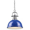 thumbnail image 1 of Golden Lighting Duncan - One Light Chain Pendant, Shade Options: Blue, 1 of 4