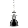 thumbnail image 1 of Golden Lighting 3602-S-BK Duncan 1 Light Mini Pendant with Black Shade, 1 of 3