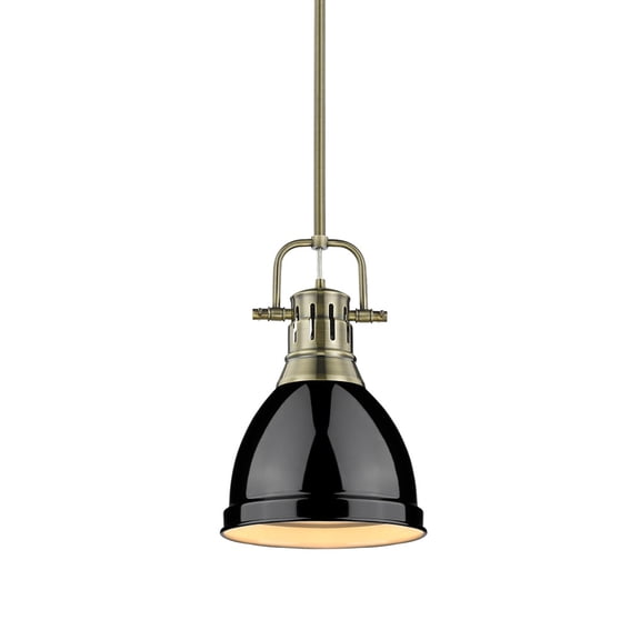 Golden Lighting 3604-S-Ab Duncan 1 Light 9" Wide Mini Pendant - Black