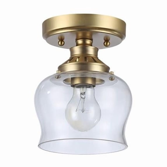 Golden Lighting 3610-SF BCB-CLR Daphne 1-Light Semi-Flush Mount in Brushed Champagne Bronze with Clear Glass