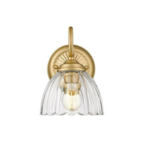 Golden Lighting 6952-1W BCB-CLR Audra 1-Light Wall Sconce in Brushed Champagne Bronze with Clear Glass