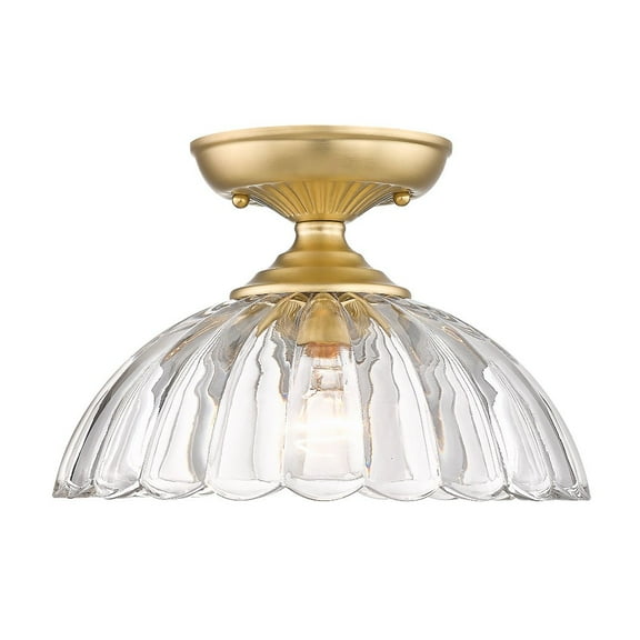 Golden Lighting Audra 1-light 12in Semi-Flush Mount in Brushed Champagne Brass