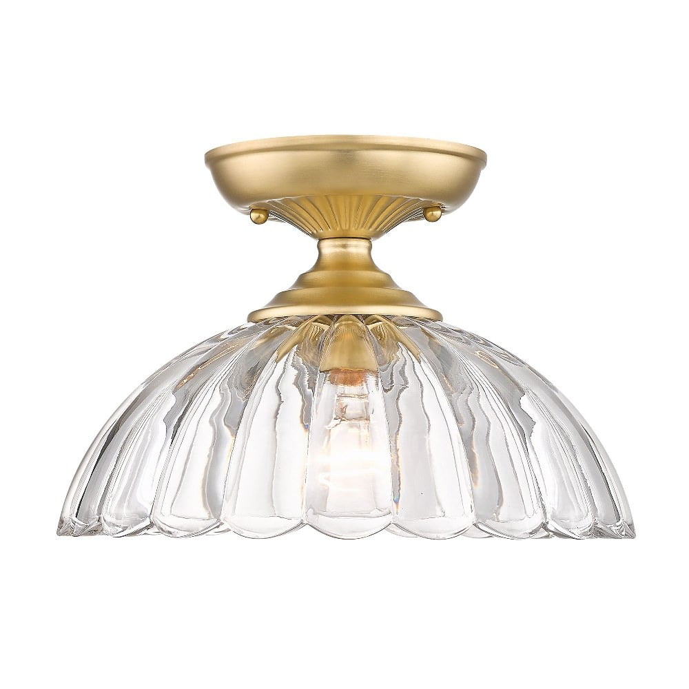 Brushed Champagne Bronze Glass Semi-Flush Mount Light