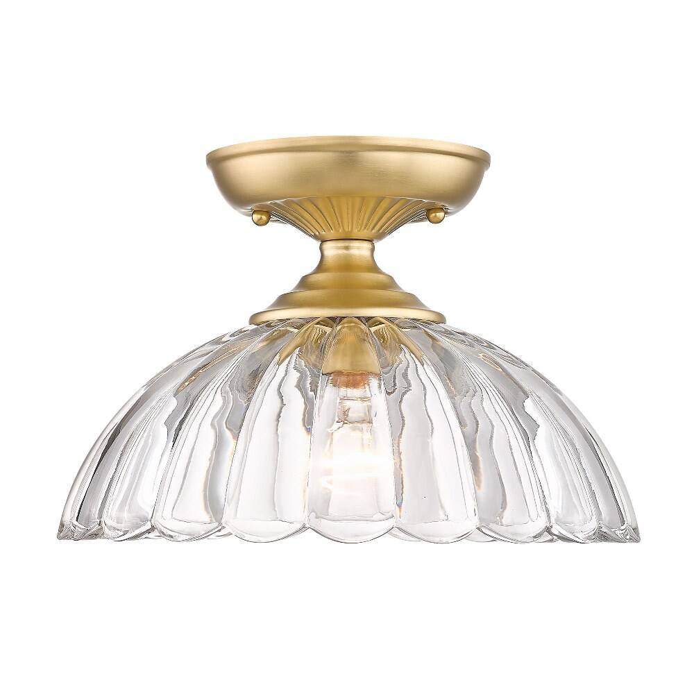 Brushed Champagne Bronze Glass Semi-Flush Mount Light
