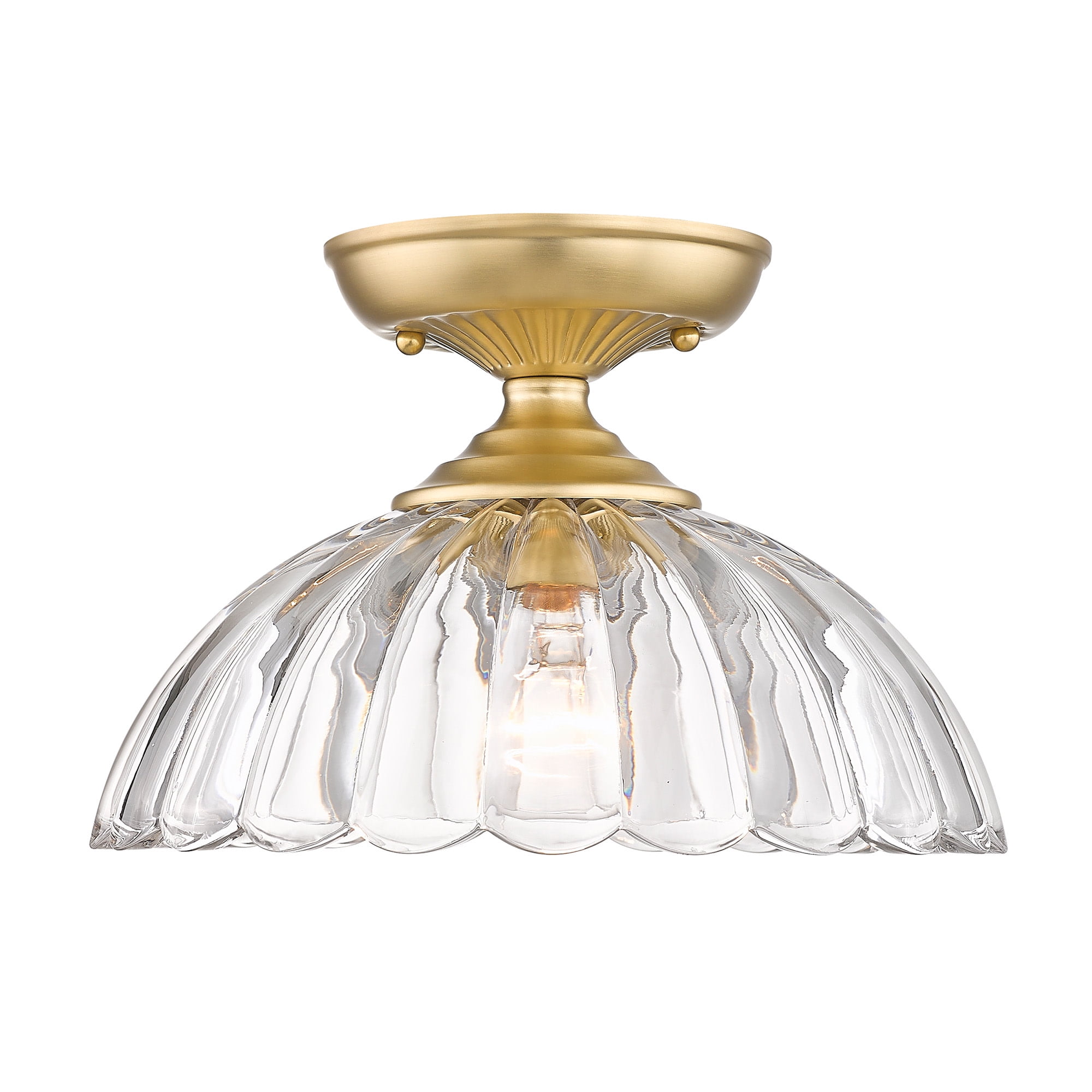 Brushed Champagne Bronze Glass Semi-Flush Mount Light