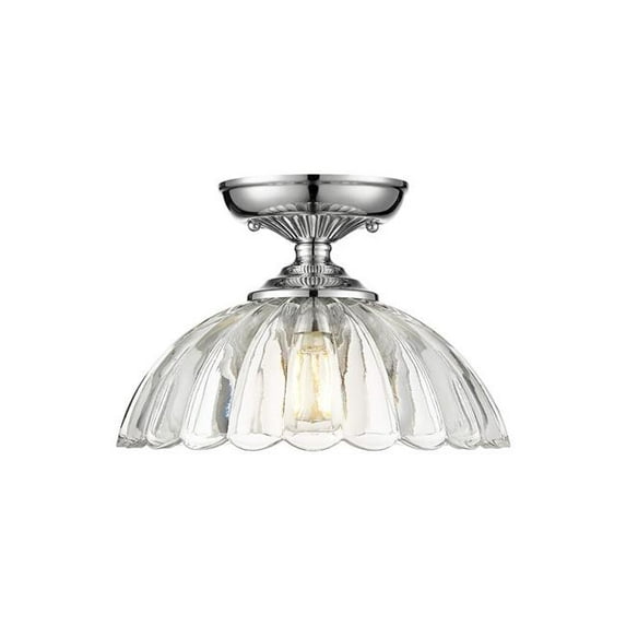 Golden Lighting Audra 1-light 12in Semi-Flush Mount in Chrome