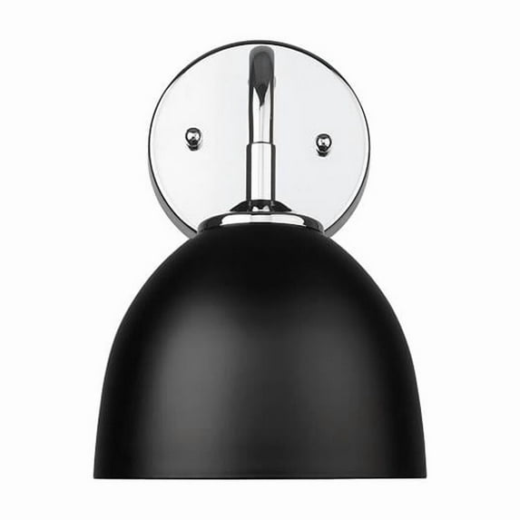 Yep by Golden Lighting Zoey 1-light Wall Sconce in Chrome and Matte Black shade