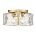 thumbnail image 1 of Golden Lighting Aenon 3-Light Hammered Water Glass Metal Flush Mount in Bronze, 1 of 4