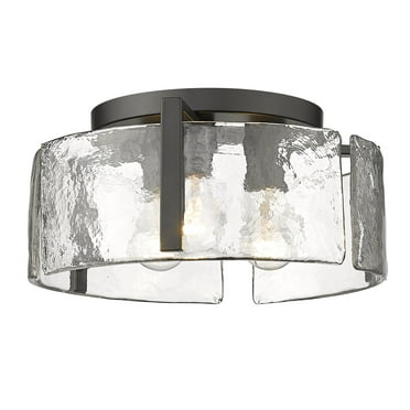 Golden Lighting Aenon 3-Light Metal Flush Mount in Matte Black