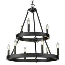 Golden Lighting Alastair 9-light 2-tier Chandelier (3 6) in Matte Black