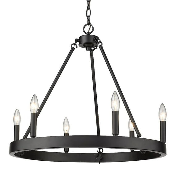 Golden Lighting Alastair 6-light Chandelier in Matte Black