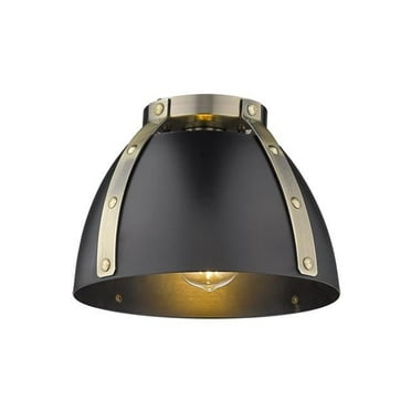 Golden Lighting Aldrich 1-Light Flush Mount in Aged Brass