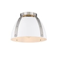 thumbnail image 1 of Golden Lighting Aldrich Flush Mount in Pewter Matte White, 1 of 4