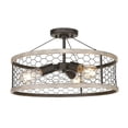 thumbnail image 1 of 3171-3SF BLK-CW-Golden Lighting-Bailey - 3 Light Semi-Flush Mount in Casual style - 10.38 Inches high by 17.5 Inches wide, 1 of 6