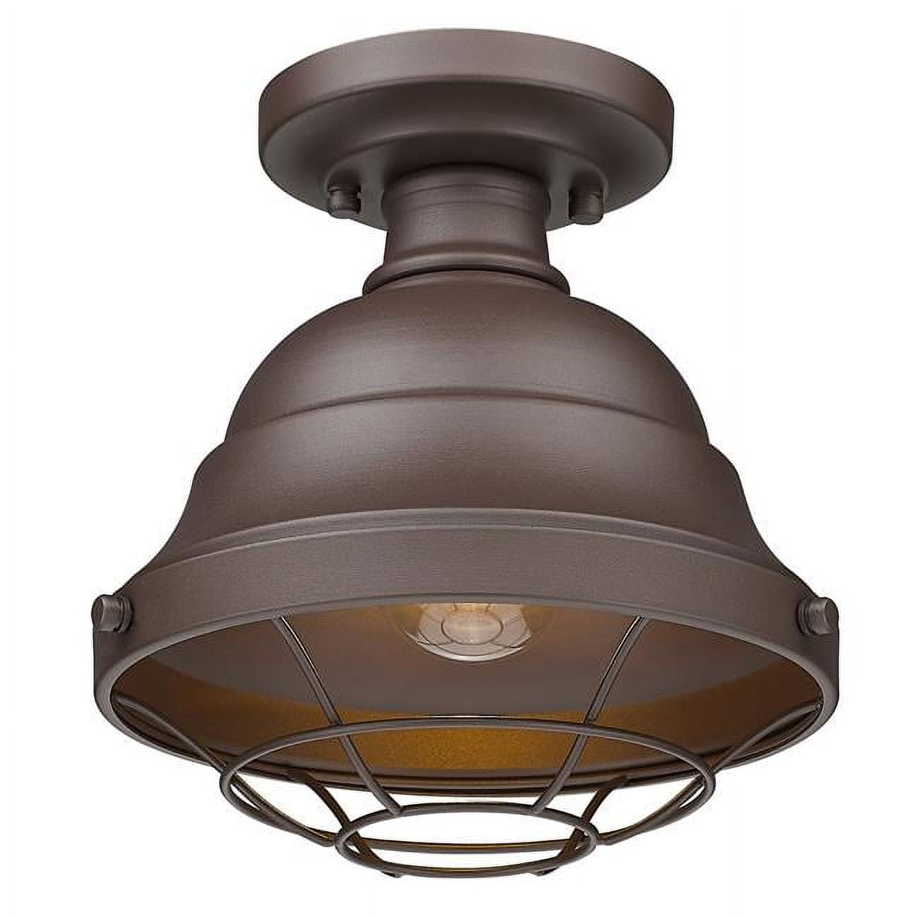 Textured Bronze Aluminum Indoor/Outdoor Semi-Flush Mount Light