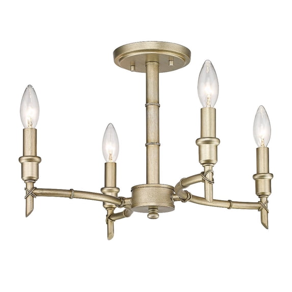 Open Box Golden Lighting Cambay 4-light Semi-Flush Mount in White Gold