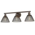thumbnail image 1 of Yep by Golden Lighting Carver 3-light Vanity in Rubbed Bronze and Rubbed Bronze shade, 1 of 7
