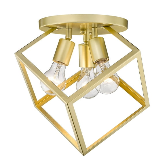 Golden Lighting Cassio 3-light Semi-Flush Mount in Olympic Gold