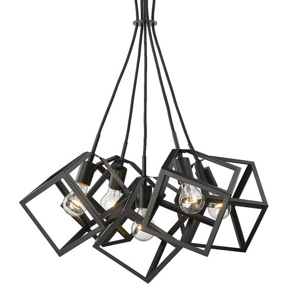 Golden Lighting Cassio 5-light Chandelier in Matte Black