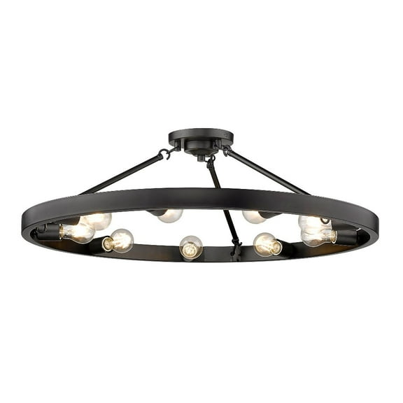 Golden Lighting Castile 9-light Semi-Flush Mount in Matte Black