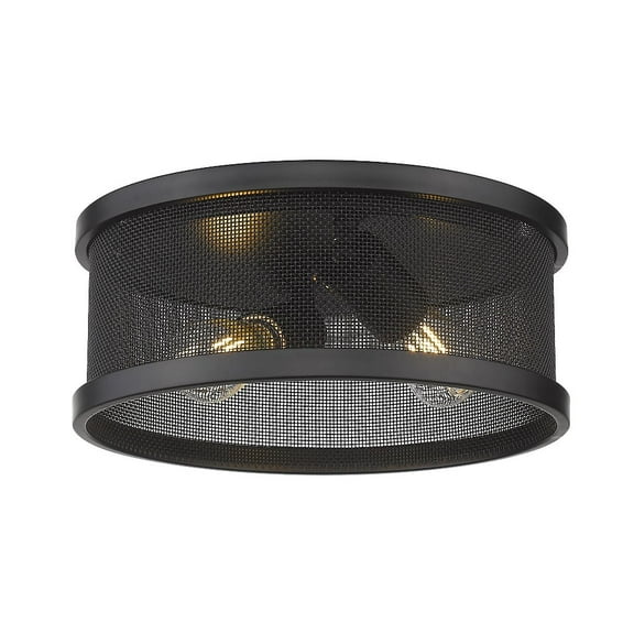 Golden Lighting Channing 2-light Flush Mount in Matte Black