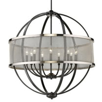 Golden Lighting Colson 9-Light Chandelier in Matte Black with Pewter