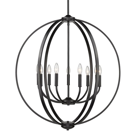 Golden Lighting Colson 9-light Chandelier in Matte Black
