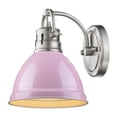 thumbnail image 1 of Golden Lighting Duncan 1 Light Bath Vanity in Pewter with a Pink Shade, 1 of 7
