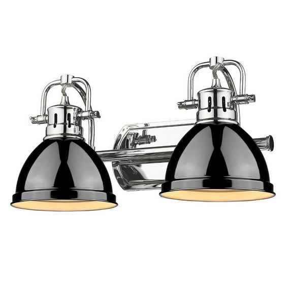 Yep by Golden Lighting Duncan 2-light Vanity in Chrome and Black shade