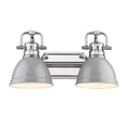 thumbnail image 1 of Golden Lighting Duncan 2-Light Metal Bath Vanity in Chrome/Gray, 1 of 3