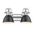 thumbnail image 1 of Yep by Golden Lighting Duncan 2-light Vanity in Chrome and Matte Black shade, 1 of 3