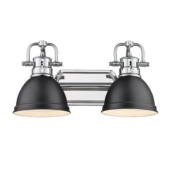 Yep by Golden Lighting Duncan 2-light Vanity in Chrome and Matte Black shade