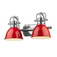thumbnail image 1 of Golden Lighting Duncan 2-Light Metal Bath Vanity in Chrome/Red, 1 of 4